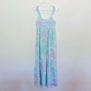 Light teal and lavender tie dyed sundress, great condition.